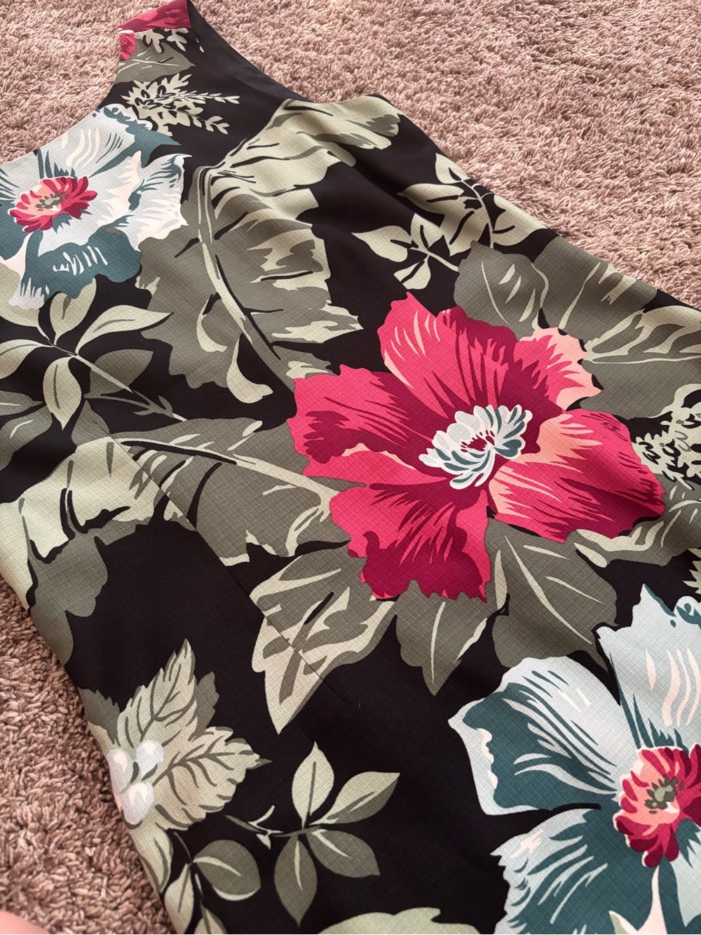 Vintage Tommy Bahama 100% Silk Tropical Hibiscus Maxi Dress Size 8 - Picture 4 of 9